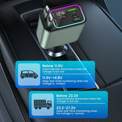 4 in 1 Retractable Car Charger for Iphone/Galaxy/Pixel