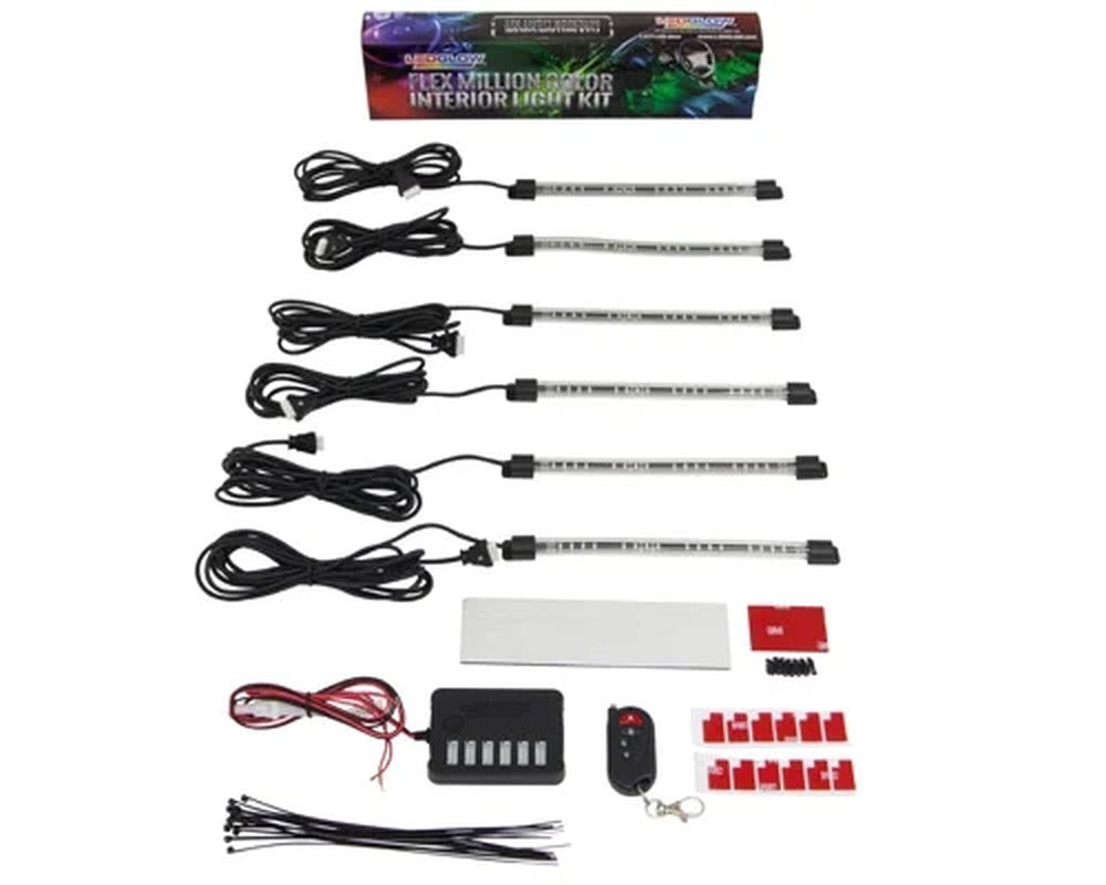 LED Multi-Color Interior Underdash Lighting Kit - 6 piece