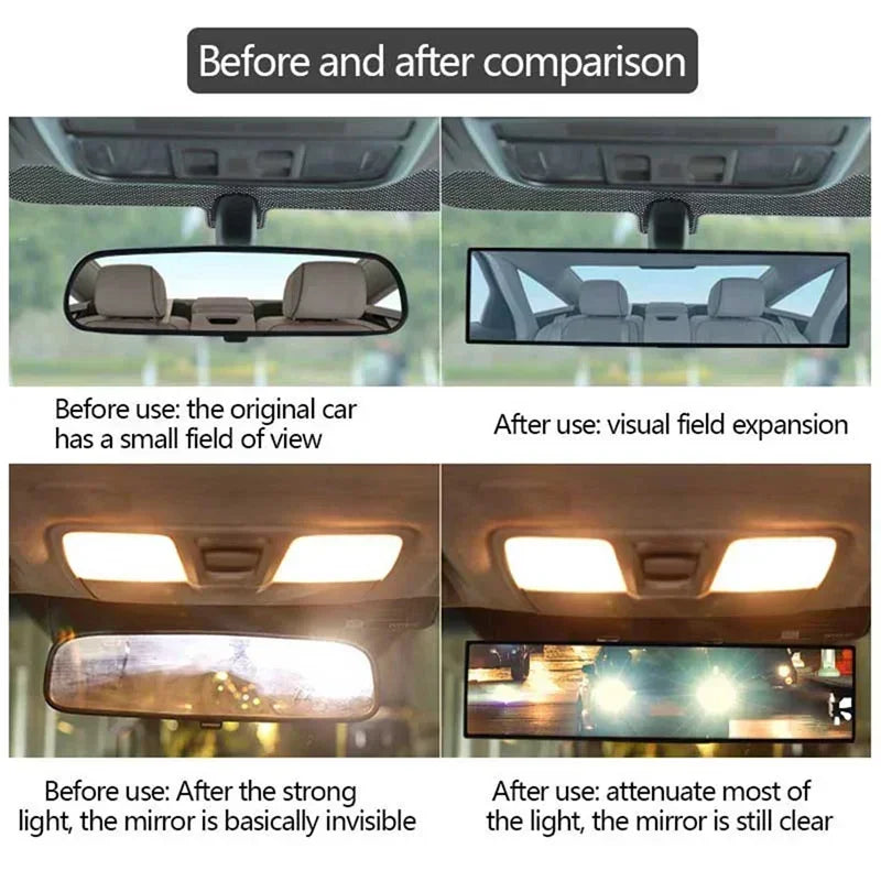 Angle Panoramic Rearview Mirror with Interior Clip-On Design
