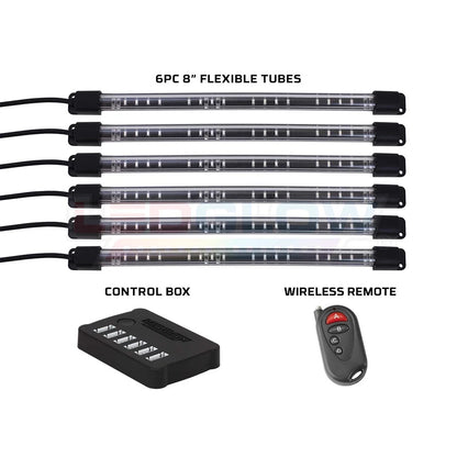 LED Multi-Color Interior Underdash Lighting Kit - 6 piece