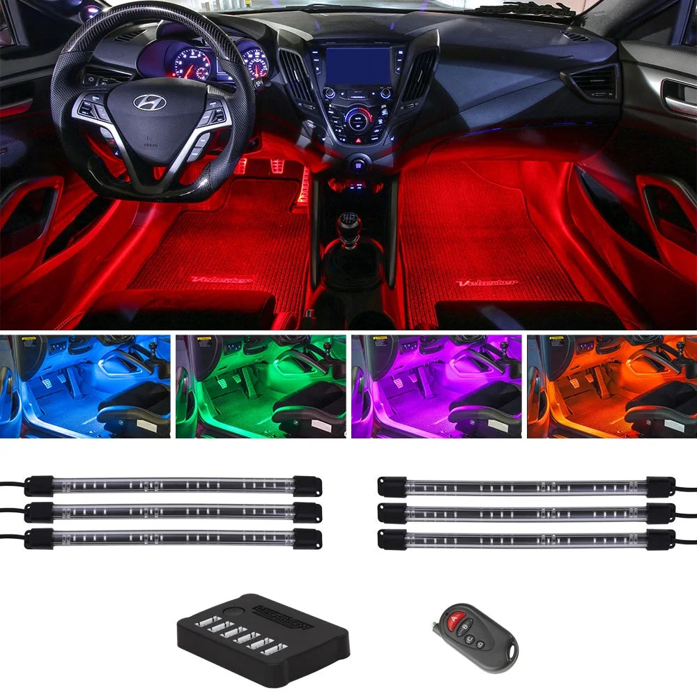 LED Multi-Color Interior Underdash Lighting Kit - 6 piece