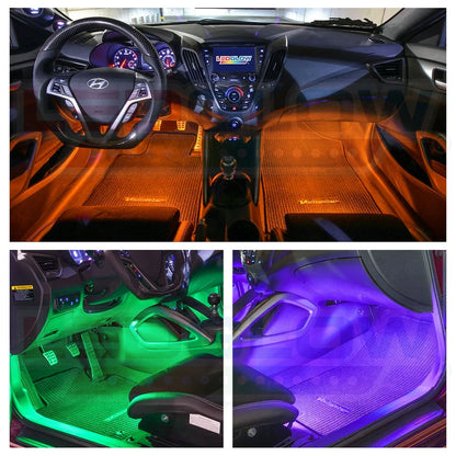 LED Multi-Color Interior Underdash Lighting Kit - 6 piece